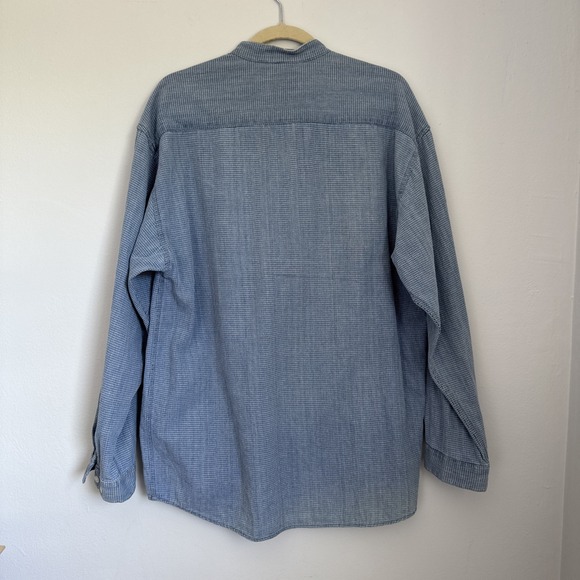 Baxter Men's Blue‎ Check Button Down Shirt Size M (XL) Stressed Look READ - Picture 2 of 8